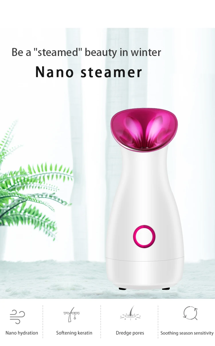 Logotipo personalizado OEM para uso doméstico, máquina de beleza de névoa facial, vaporizador facial nano iônico