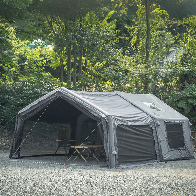 Coody 10.0+ Gray Inflatable Tent With Foyer Foldable Family Outdoor Glamping Shelter