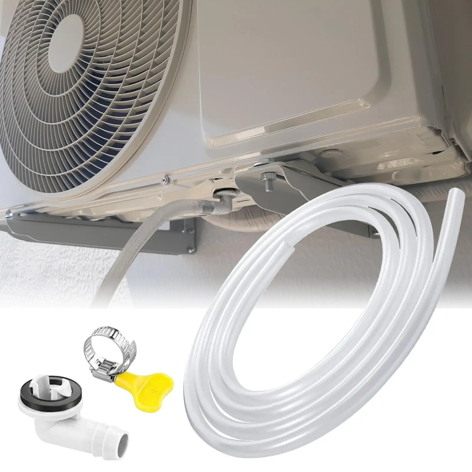 Kit de Mangueira de Drenagem AC de 12mm para Ar Condicionado de Janela, Conector de Tubo de Drenagem Universal para Unidade Mini Split com Abraçadeira