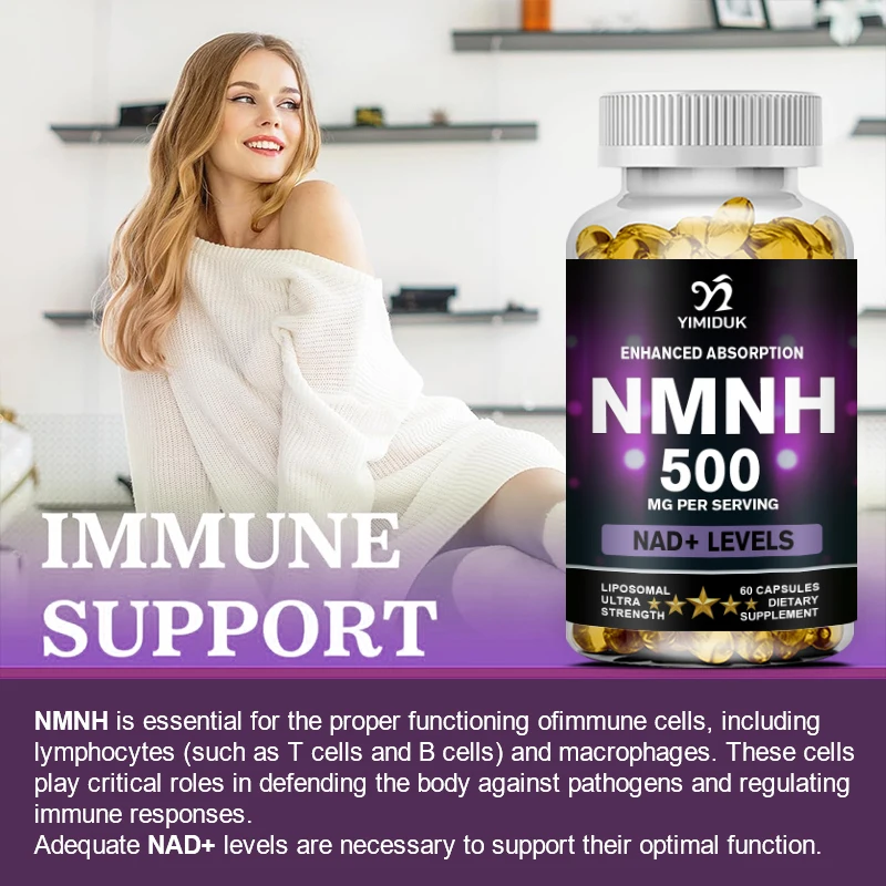 YIMIDUK Advanced NMNH 500mg Supplement, Boosts NAD+ Levels, Supports Healthy Aging, Cell Repair, Energy & Metabolism for Adults