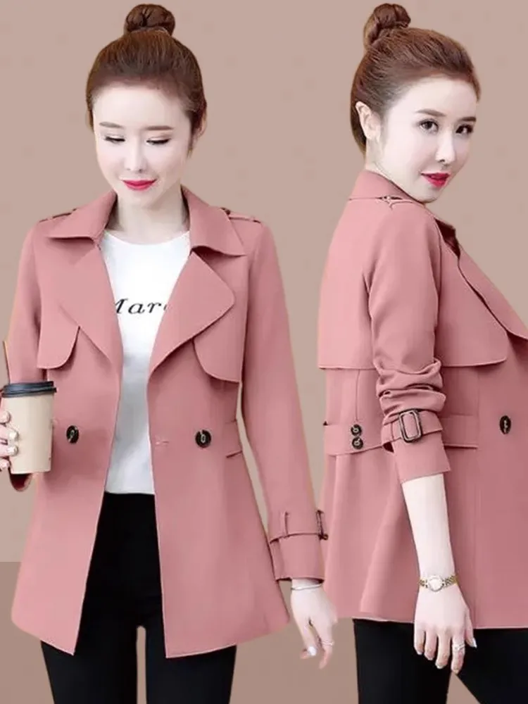 

Women's Ele Mid-Length Open Cardigan Coat Spring Autumn Seasonal Faionable Small Size Friendly Long Sve Collar