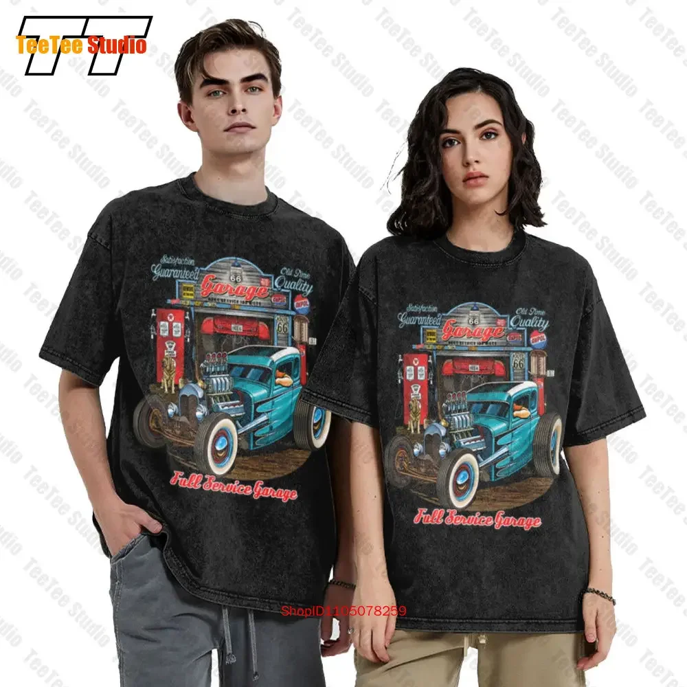 Hot Rod Garage Historic Route 66 Old School Drag Ra.Cing Vintage Oversized T-Shirt VDSM