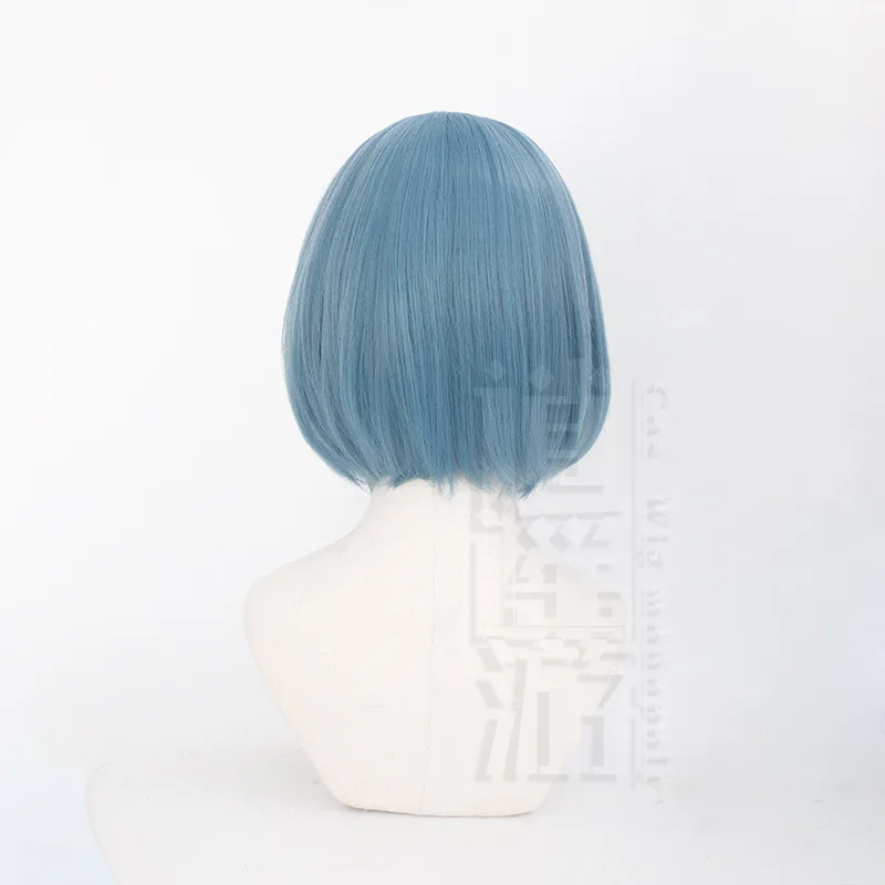 Puella Magi Madoka Magica Sayaka Miki Cosplay Pruik Kort Blauw Haar Natuurlijke Hoofdhuid Top Hittebestendige Synthetische Vezel Anime Pruik