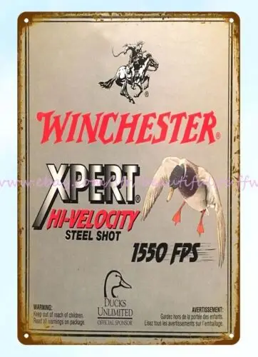 Winchester XPERT Shot Shotgun Shell Mallard duck metal tin sign metal artwork