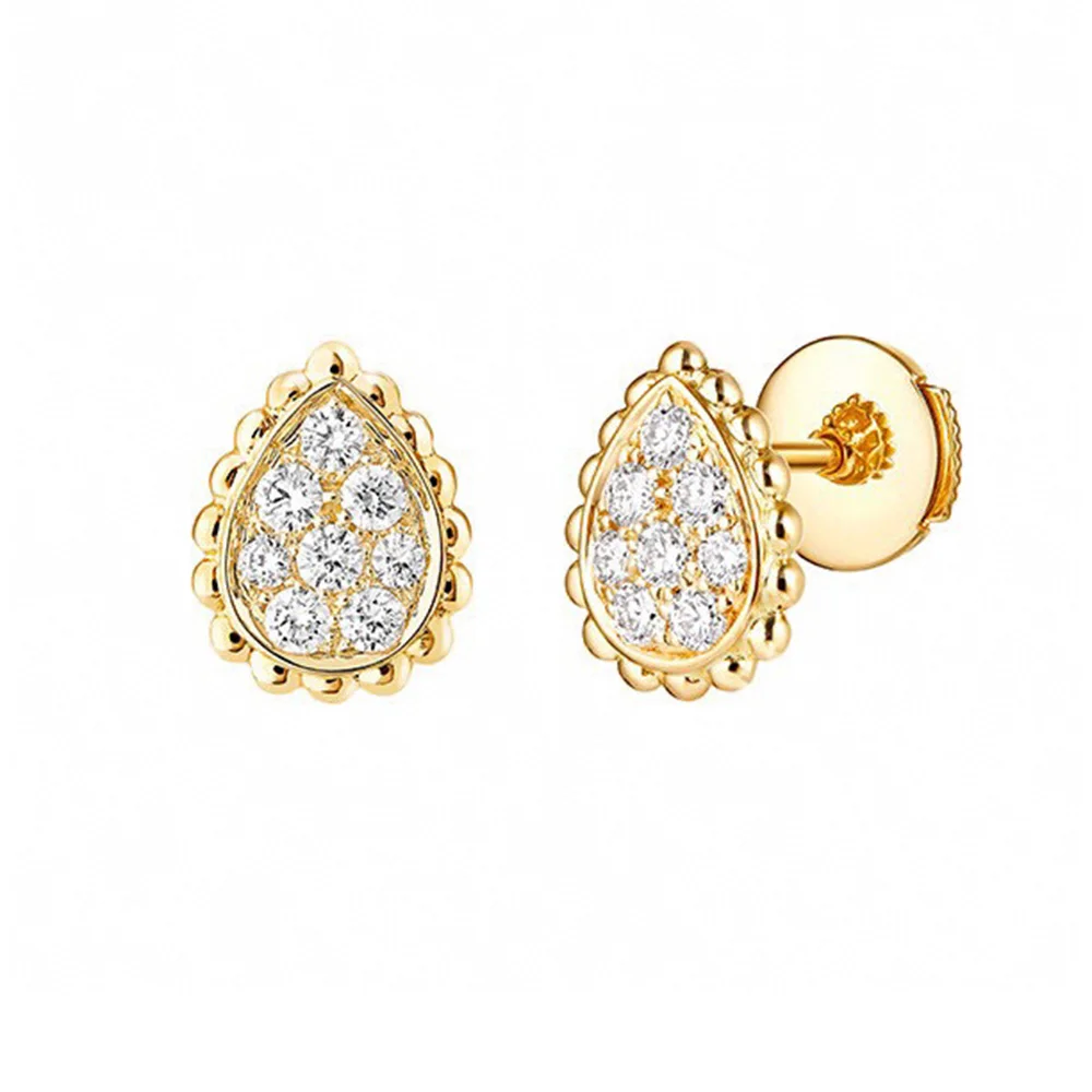 Fashionable S925 Sterling Silver Droplet Earrings Anti Allergy Women's Wedding Jewelry Exquisite Accessories Sweet Romantic New