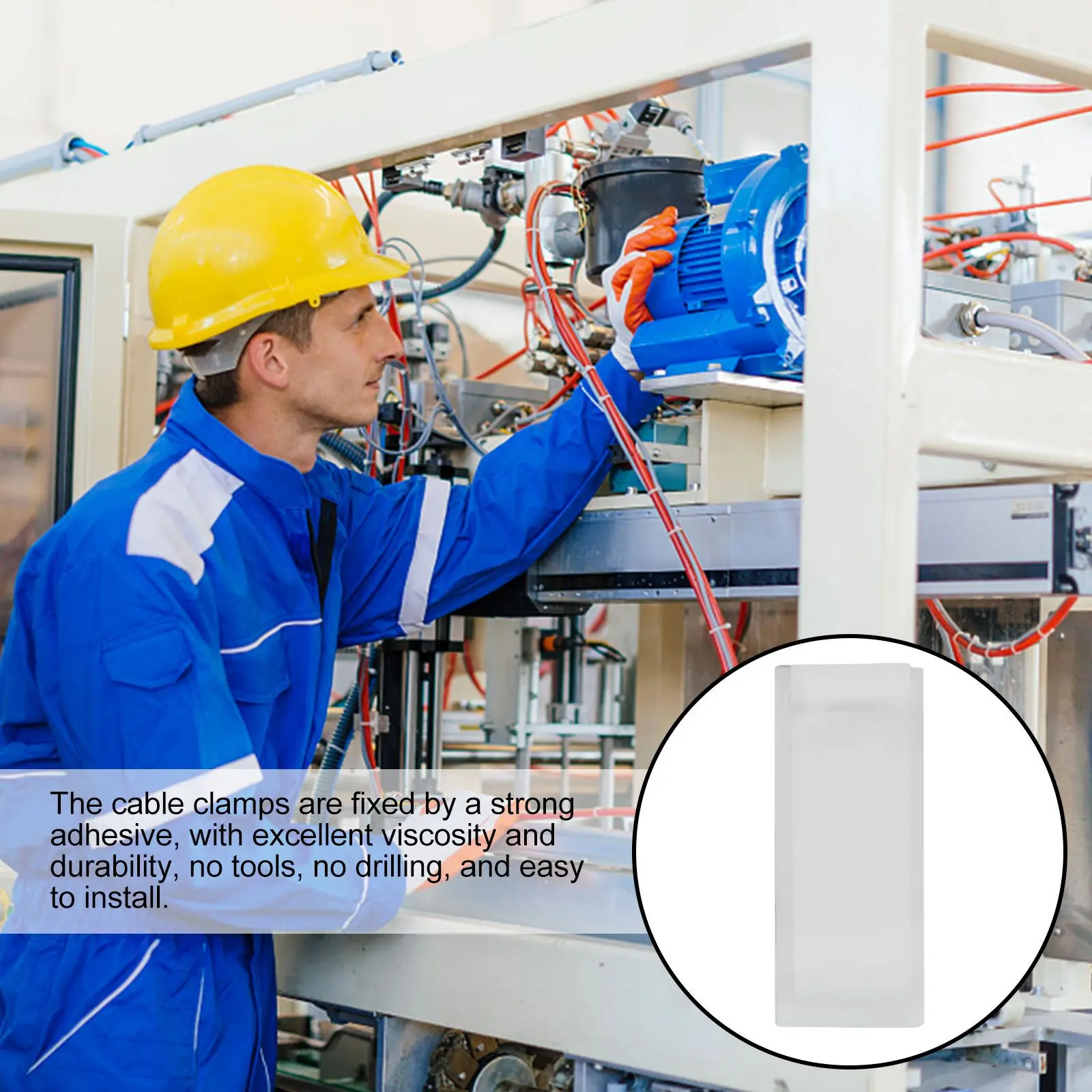 

50Pcs Wiring Self-Adhesive Cable Clamps Strong Adhesive Wire for Indoor Outdoor Network LED Strip Light Data