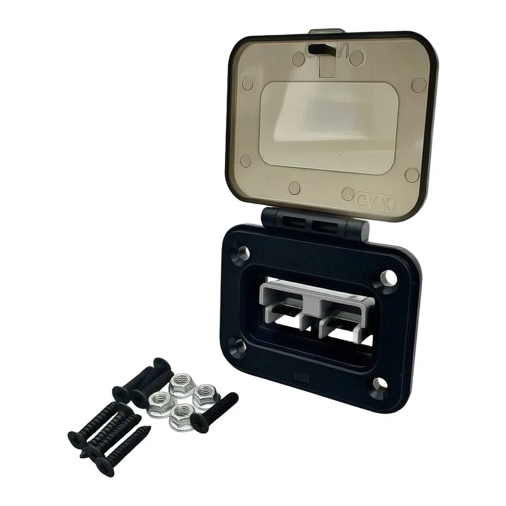 50A For Connector Battery Quick Connector Mounting Panel Base with Cover for Vehicle and Trailer Power Systems