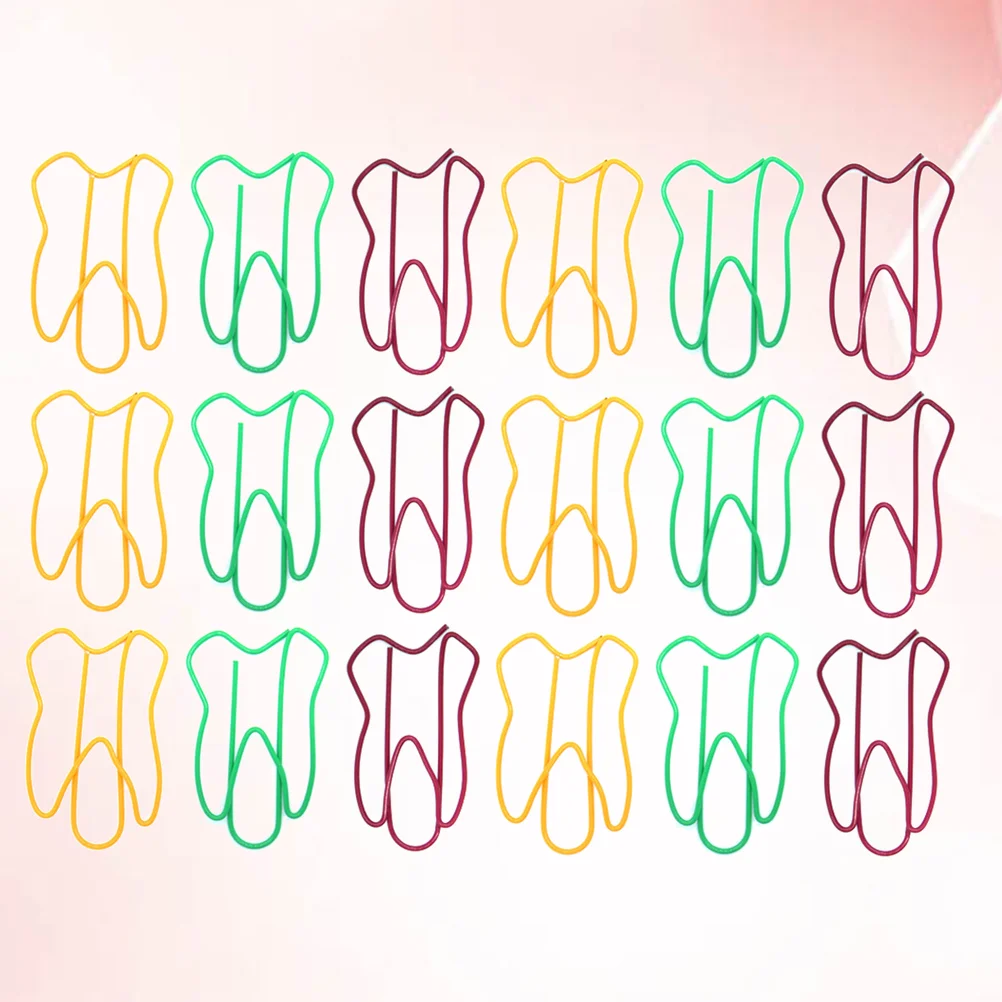 50Pcs Colorful Tooth Shaped Clips Paper Clips Creative Note Clips Paper Pin Clip for Party Gift Office Hand Account (Random Colo