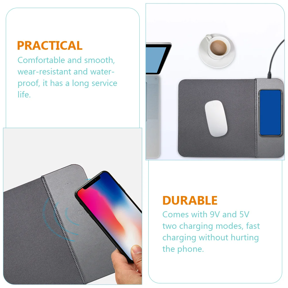 

Wireless Charging Mouse Pad 15W Fast Intelligent Non Wear Resistant PU Foldable Large Gaming Smooth Waterproof Anti