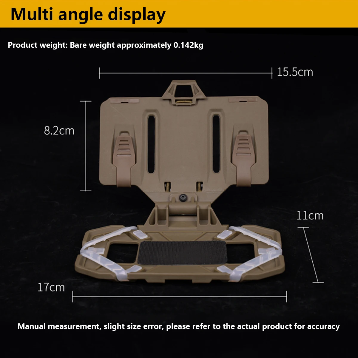 Airsoft Plate Carrier Molle Phone Carrier Outdoor Navigation Board, Quick Access Foldable Holder Tactical Vest Chest Rig Mount