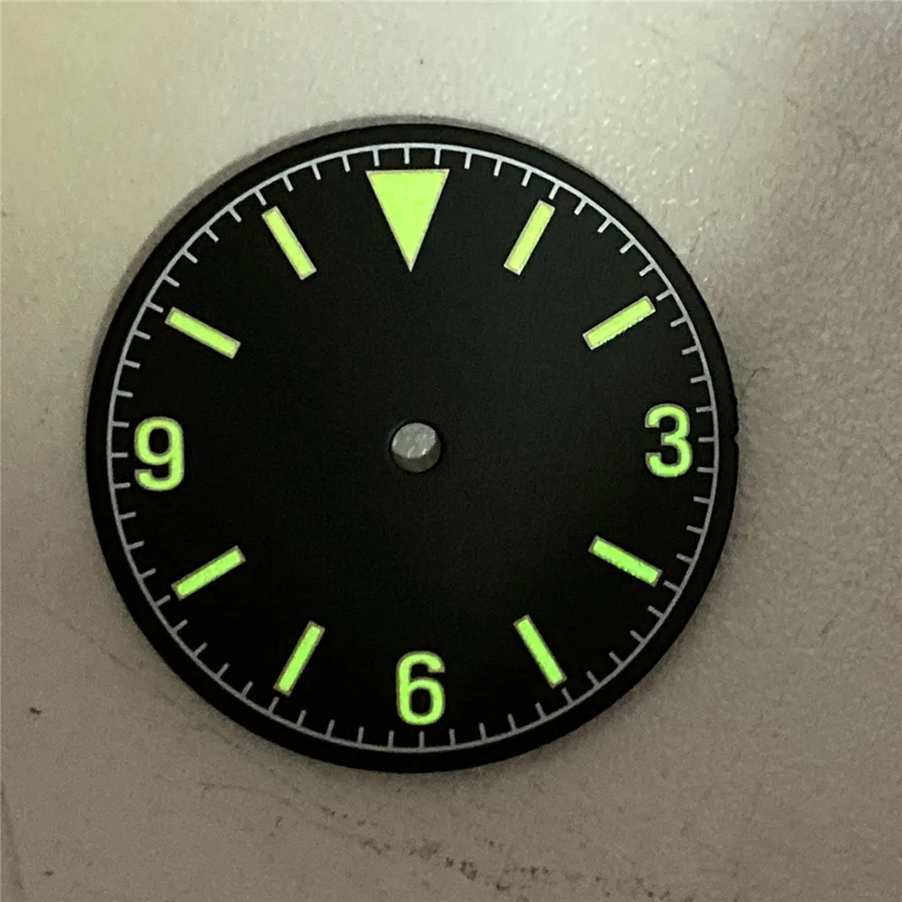

28.5MM Dial NH35 Watch Face Green Luminous Watch Dial for NH35/NH36/4R36 Watch Movement No Calendar Replacement Parts
