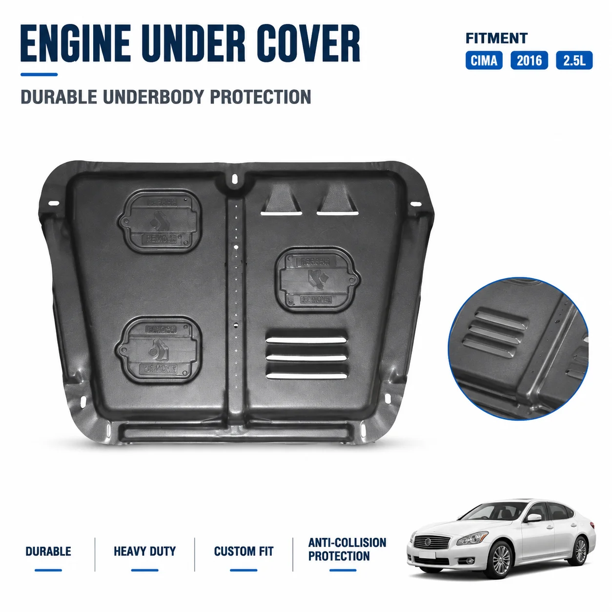 Custom Fit No Drilling Heavy Duty Anti Collision Engine Skid Plate Chassis Underbody Protection For Nissan Quest 2015 3.5L