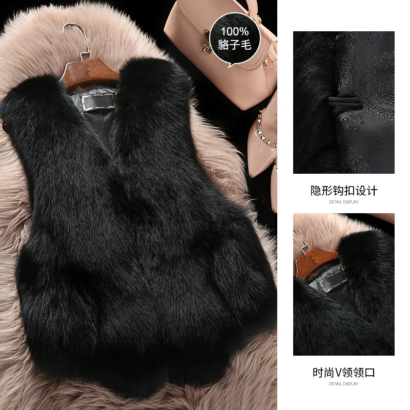 Real Fur Coat Women Waistcoat Office Lady Korean Slim Raccoon Dog Fur Jacket Sleeveless Fur Tops High Quality Short Fur Vest Zm