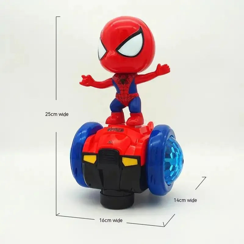 Robot de Spiderman transformable iluminado, juguete eléctrico de Capitán América, Hulk, Iron Man, Robot de baile luminoso, regalo de cumpleaños de Anime