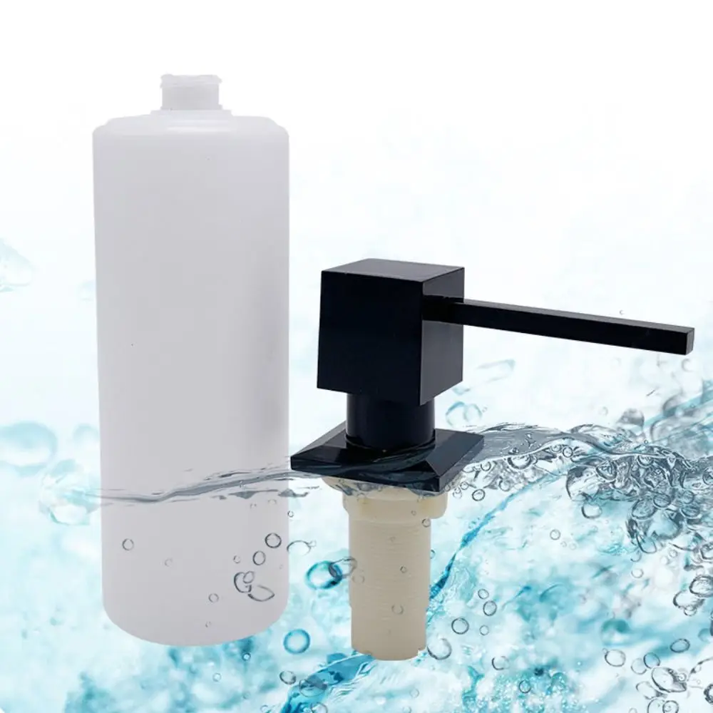 Langlebige 350ml Küchen seifensp ender quadratische schwarze Spüle Seifensp ender 360 ° freie Rotation Zink legierung eingebauter Pumpsp ender nach Hause