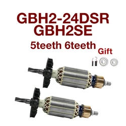 AC220-240V Armature Stator Replacement Accessories for Bosch GBH2-24 GBH2-24DSR GBH2SE Hammers 5teeth 6teeth Rotor Anchor Coils