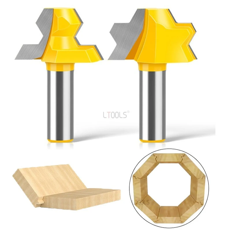 

Hexahedral/Octahedral Tenon and Mortise Knife CNC Lock Miter Router Bit 12.7mm/12mm Shank Carbide Alloy Tenon Milling Cutter