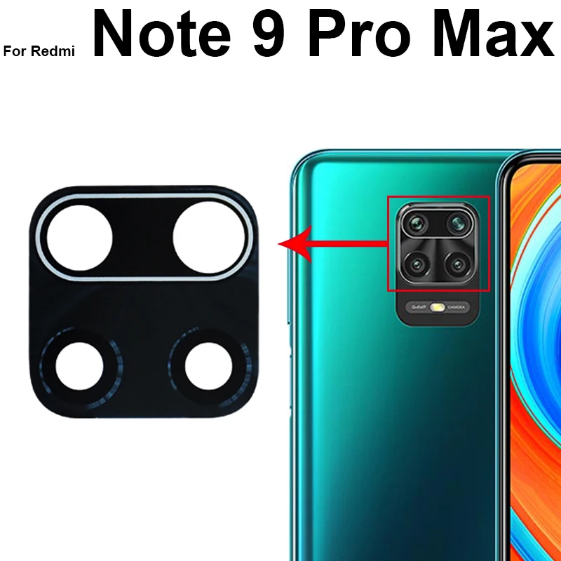 Rear Camera Glass Lens with Adhesive Sticker For Xiaomi Redmi Note 7 8 9 Pro Max 4G 5G Note 8T 9T 9S Main Back Camera Glass Lens