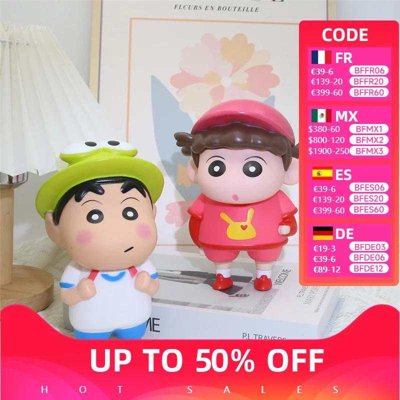 

Anime 13CM Crayon Shin-chan Frog hat Q version Kawaii Figure PVC Model Toys Doll Office desktop Ornaments Kids Xmas Gifts