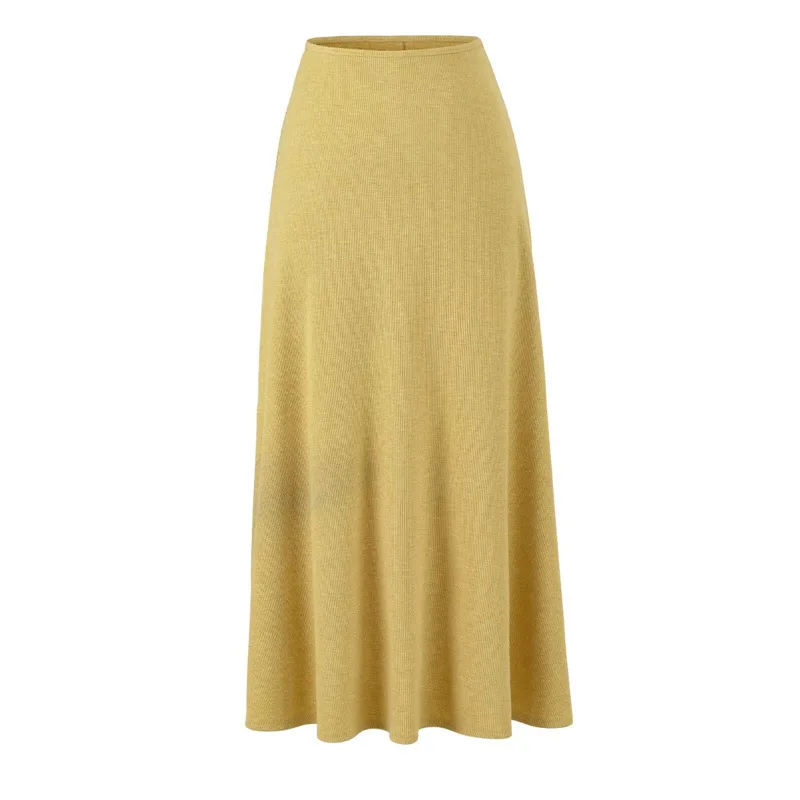 Dave&di Hanging Slit Half Skirt For Women In Summer Retro Korean Style Niche High Waist Slimming A-line Long Skirt