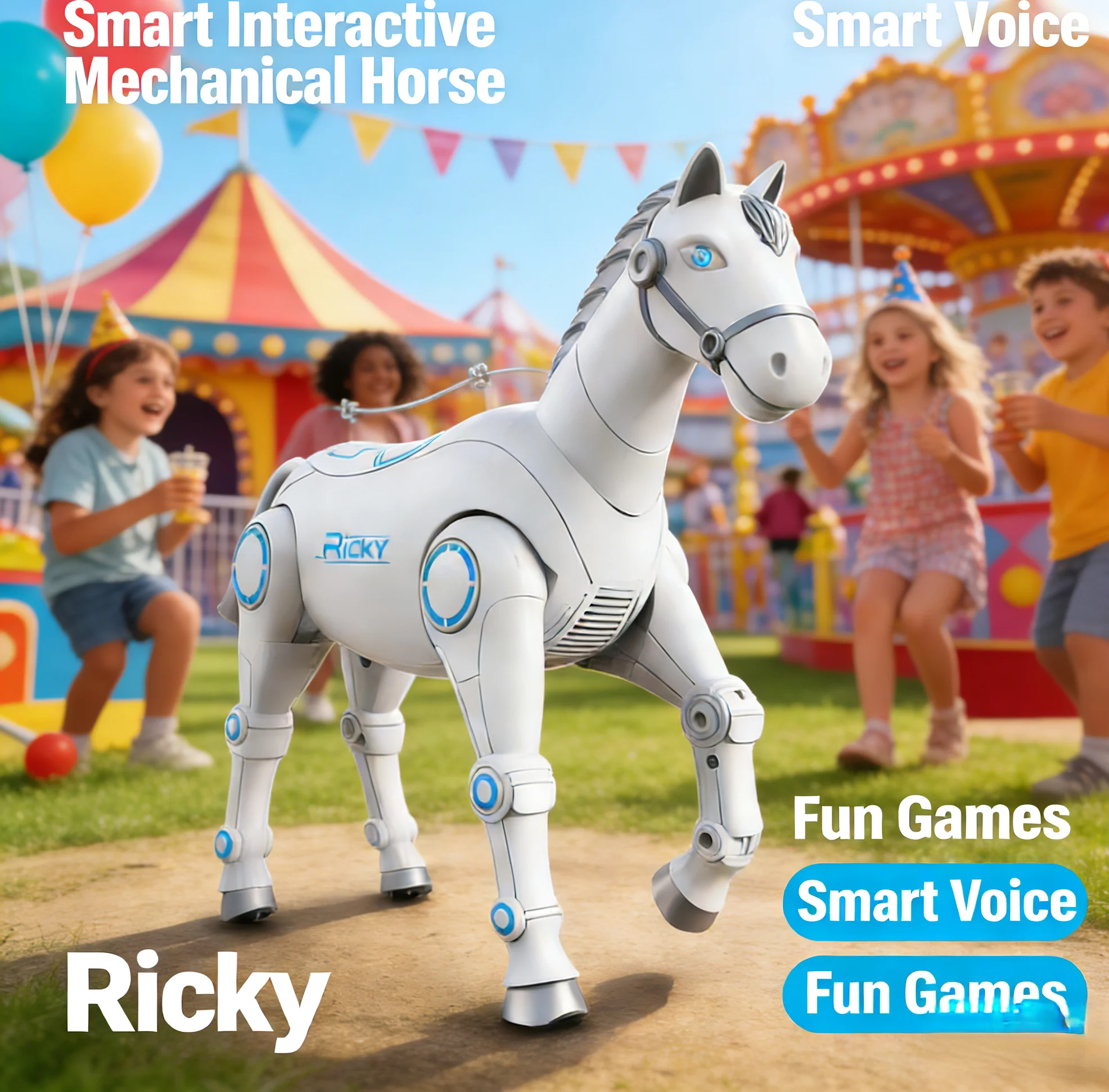 Remote Control Simulation Horse Toy That Walks, Electric Little Horse with Voice Control and Voice Interaction