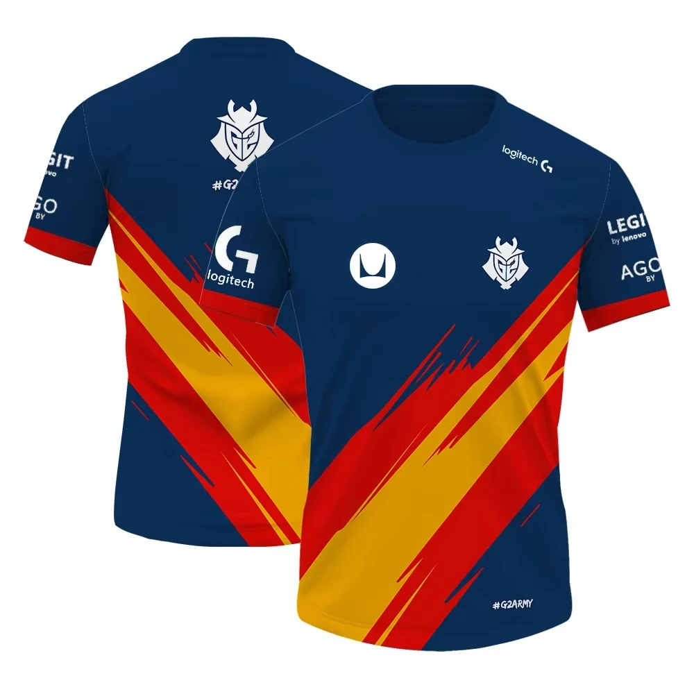 

Esports Game G2 National Team Uniform Men T-shirt Games Sports Summer Breathable Mesh Tshirts Casual Quick Drying Oversized Tops