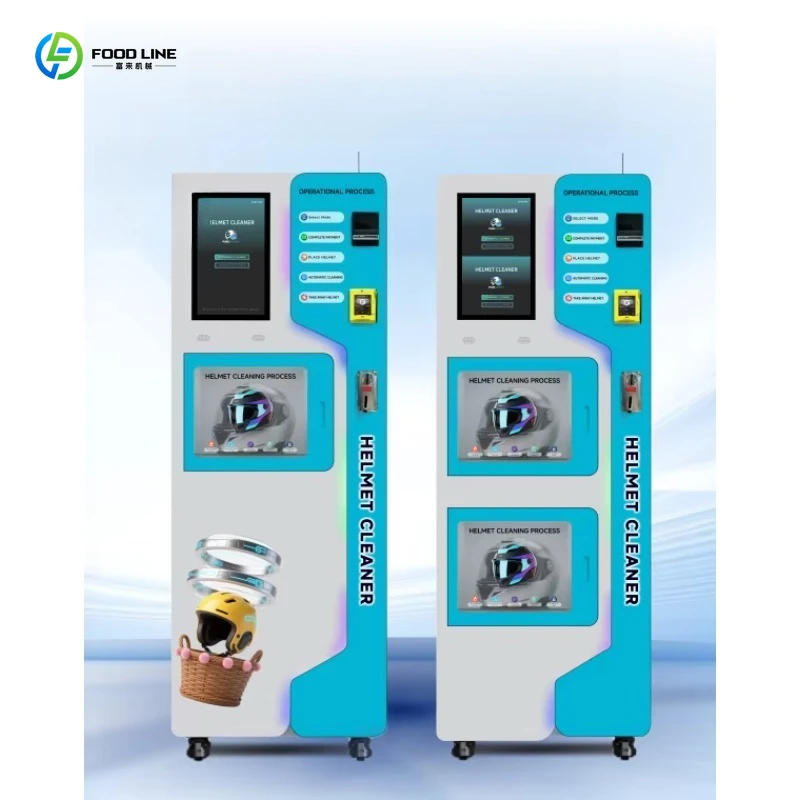 Customized Automatic Motorcycle Helmet Washer And Dryer Coin QR Code Token Payment System With SDK Function