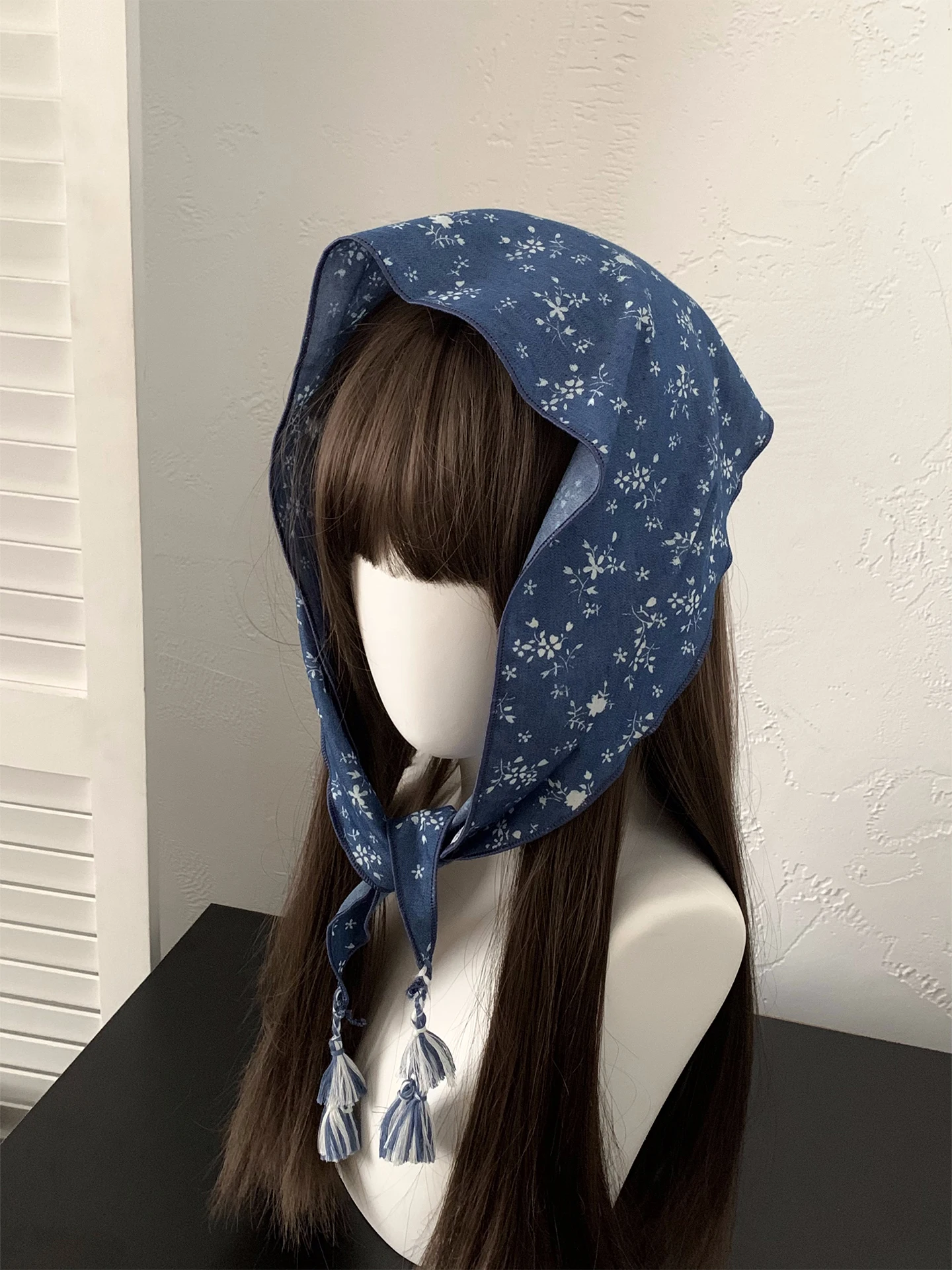 Korean Style Floral Silk Scarf  Women's New 2026 Versatile Decorative Necktie Small Shawl Hairband Multi-Functional