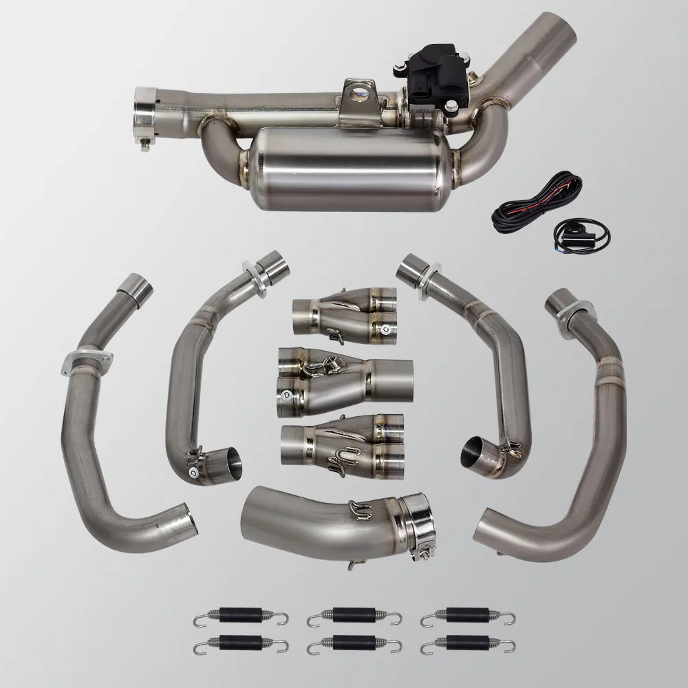 For Kawasaki ZX4R ZX4RR Motorcycle Exhaust Modify Manifold Escape Titanium Alloy 60MM Front Link Pipe Kit with Electronic valve