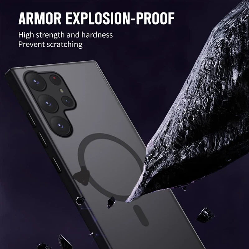 UYUXIO Magnetische Standhülle für Samsung Galaxy S26 S24 S23 S22 Ultra Plus Handyhüllen mit Ständer Transparente Abdeckung