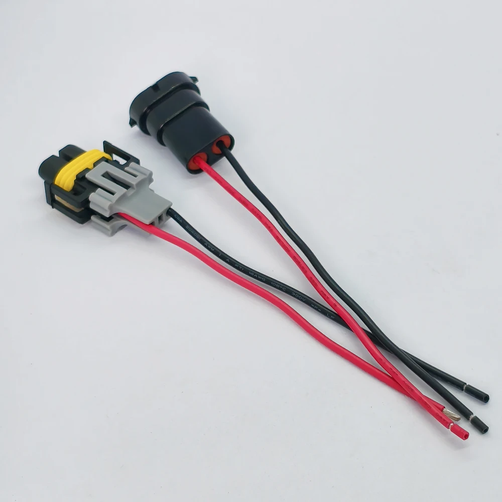1 Stück 2-Pin H8 H9 Xenon-Lampen Blinker Nebelscheinwerfer Steckverbinder Männlich Weiblich mit 15cm Kabelbaum Adapterkabel – Detail 5