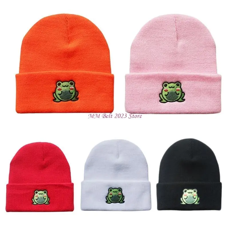 49ME قبعة صغيرة كرتونية لطيفة للنساء والرجال قبعة شتوية مكبلة بيني قبعة محبوكة #5