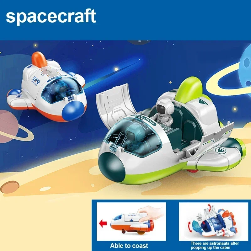 Nuovi bambini Puzzle Spazio Giocattoli Modello di simulazione di auto Astronauta Razzo Astronave Serie Giocattolo Inerzia Auto staccabile per i regali dei ragazzi