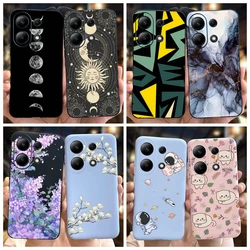 For Xiaomi Redmi Note 13 4G 2024 Case Popular Marble Flower Moon Funda Soft Silicone Phone Cover For Redmi Note 13 Pro 4G Bumper