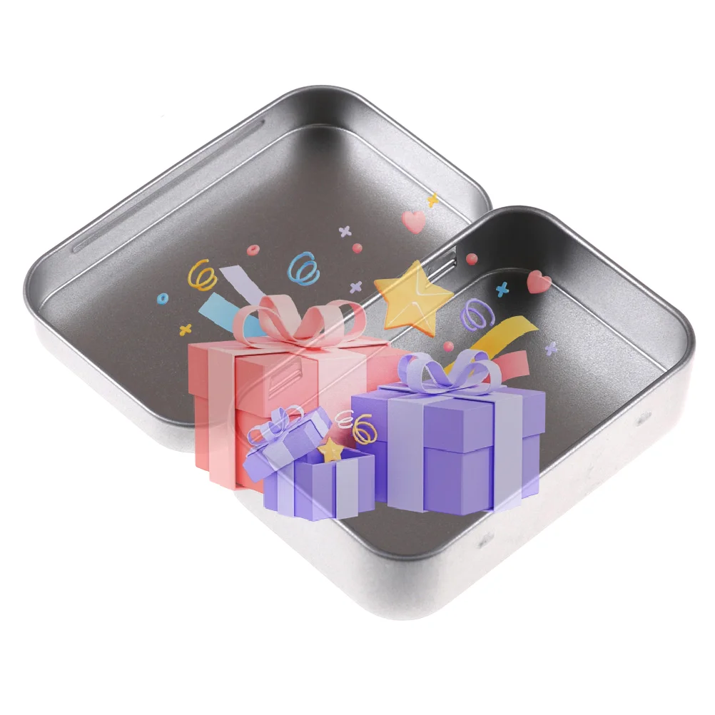 1PCS 95*60*20mm Metal Tin Flip Storage Box Case Organizer For Coin Candy Keys