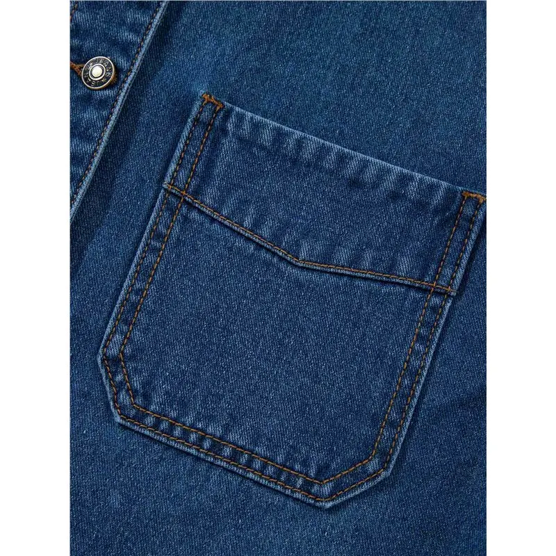 AA76-سترة جينز نسائية كبيرة الحجم بأزرار لأعلى وأكمام طويلة وسترات من قماش الدنيم Zimbaplatinum #3