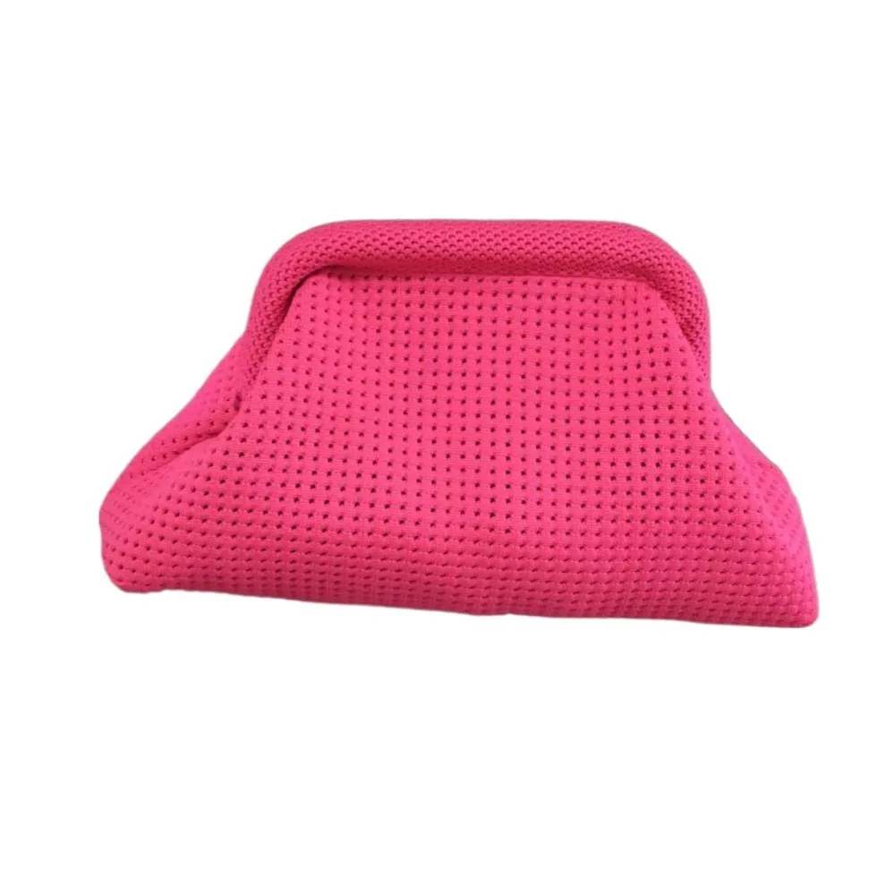 Polyester Summer Beach Clutch Bag Elastic Breathable Small Crochet Handbag Soft Large Capacity Dumpling Clutch for Women Spring