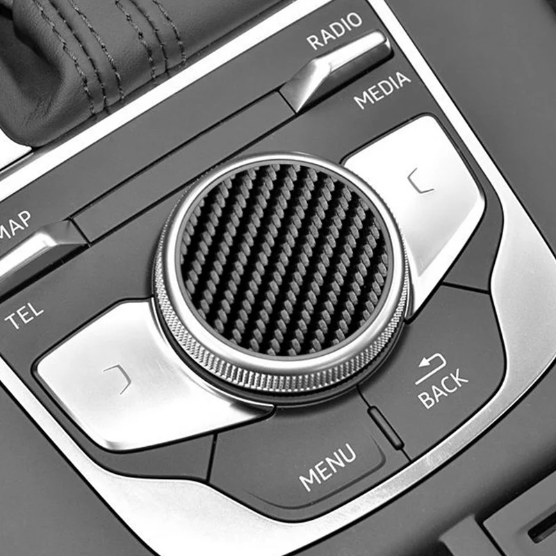 For Audi 8V A3 S3 (2014-2019) Sport Car Multimedia Button Knob Cover Trim Sticker Carbon Fiber Anti Scratch Interior Accessories view 6