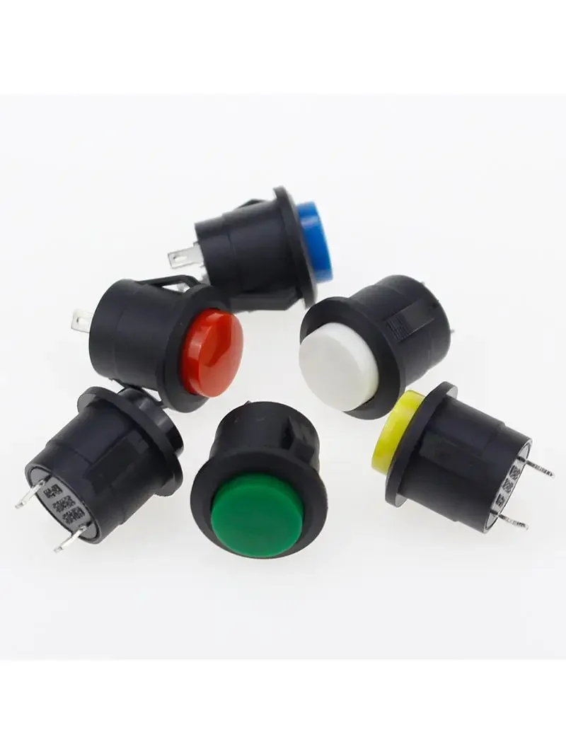 6 sztuk 16mm Reset przełącznik wciskany okrągły przełącznik 6A 125V/3A 250VAC — zdjęcie 2