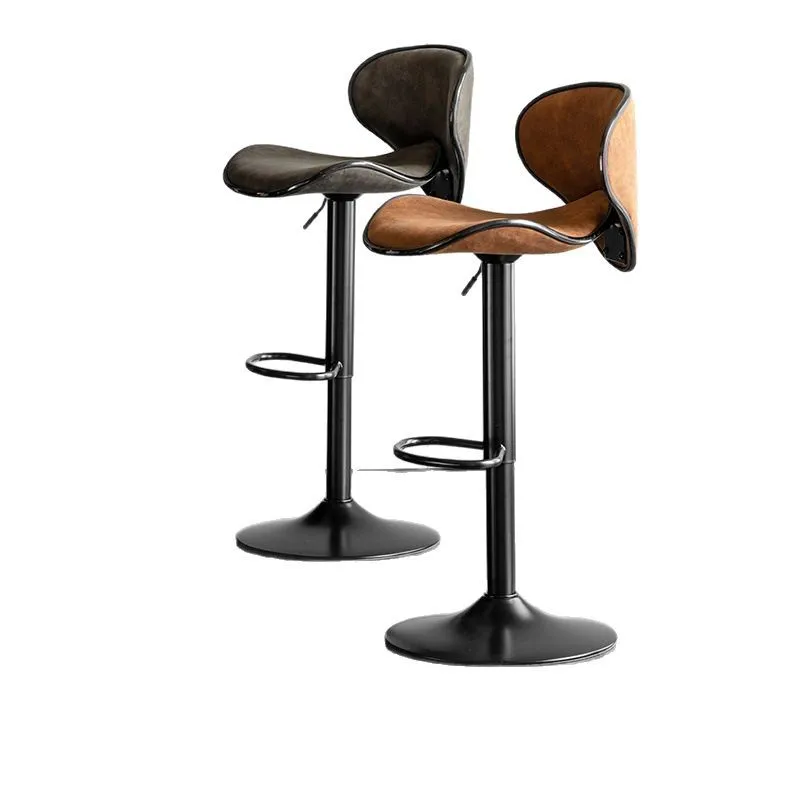

Bar chair light luxury high-grade retro light luxury home backrest can be lifted and lowered