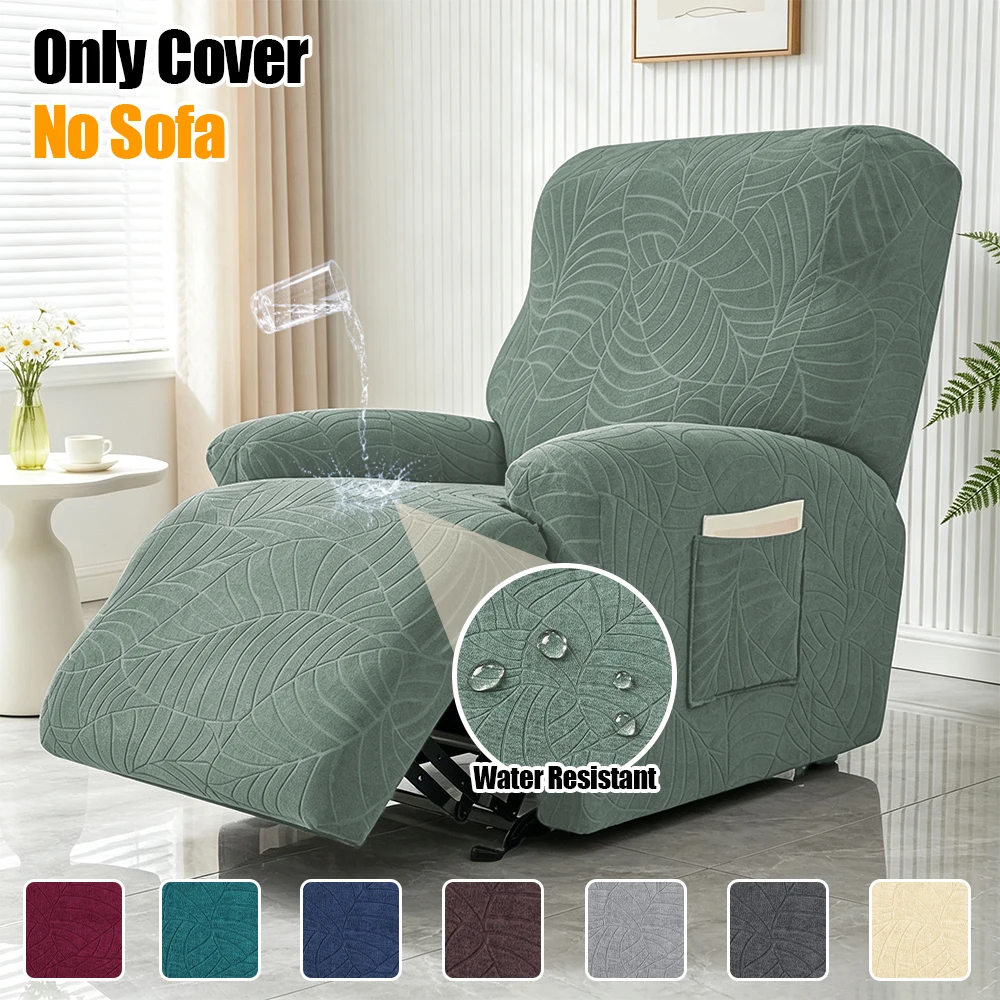 Waterproof Recliner Sofa Cover Anti Cat Scratch Soft Split Armchair Lazy Couch Cover Leaf Jacquard Sofa Slipcover Home Decor