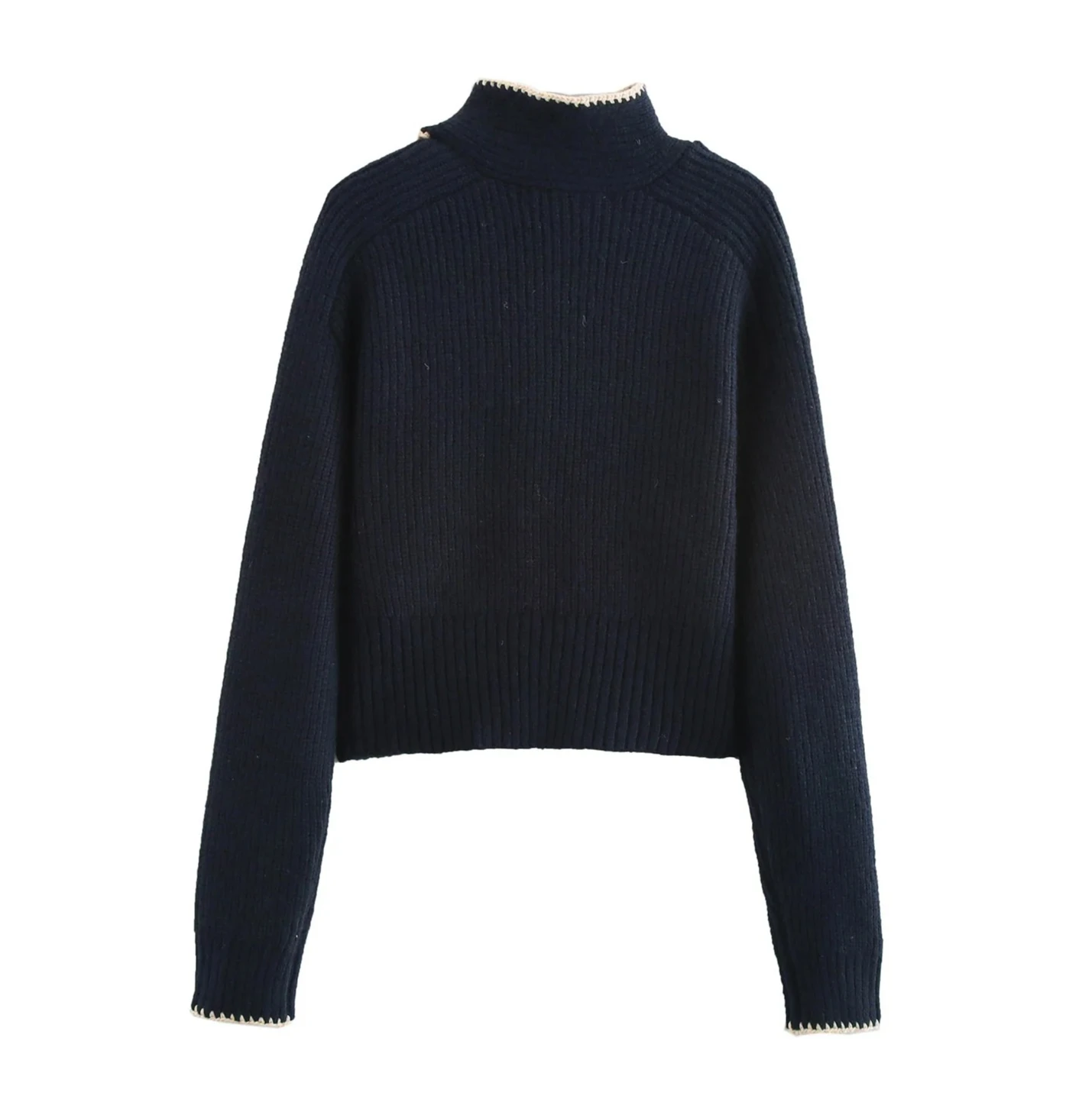 Novo feminino casual doce moda solta manga comprida gola arco-embelezado camisola de malha