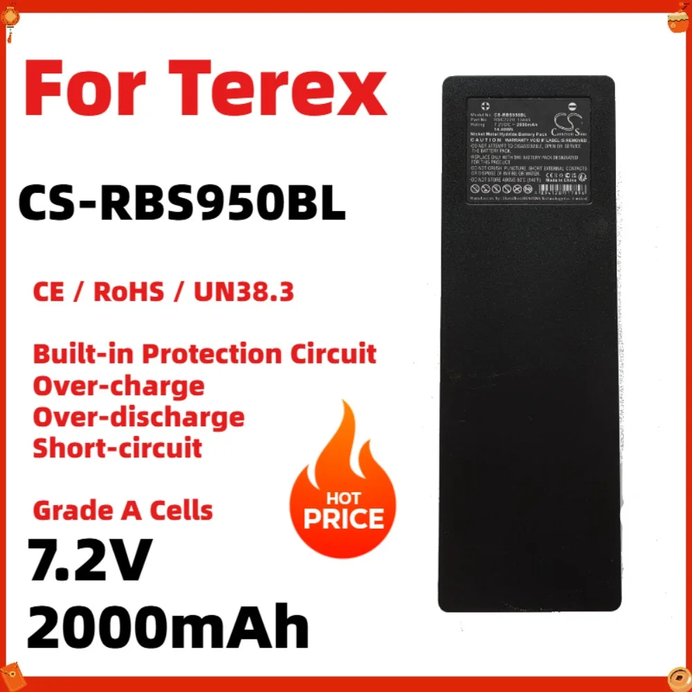 

Original Scanreco CS-RBS950BL 7.2V 2000mAh Li-ion Battery for Terex Crane Remote Controller Replacement