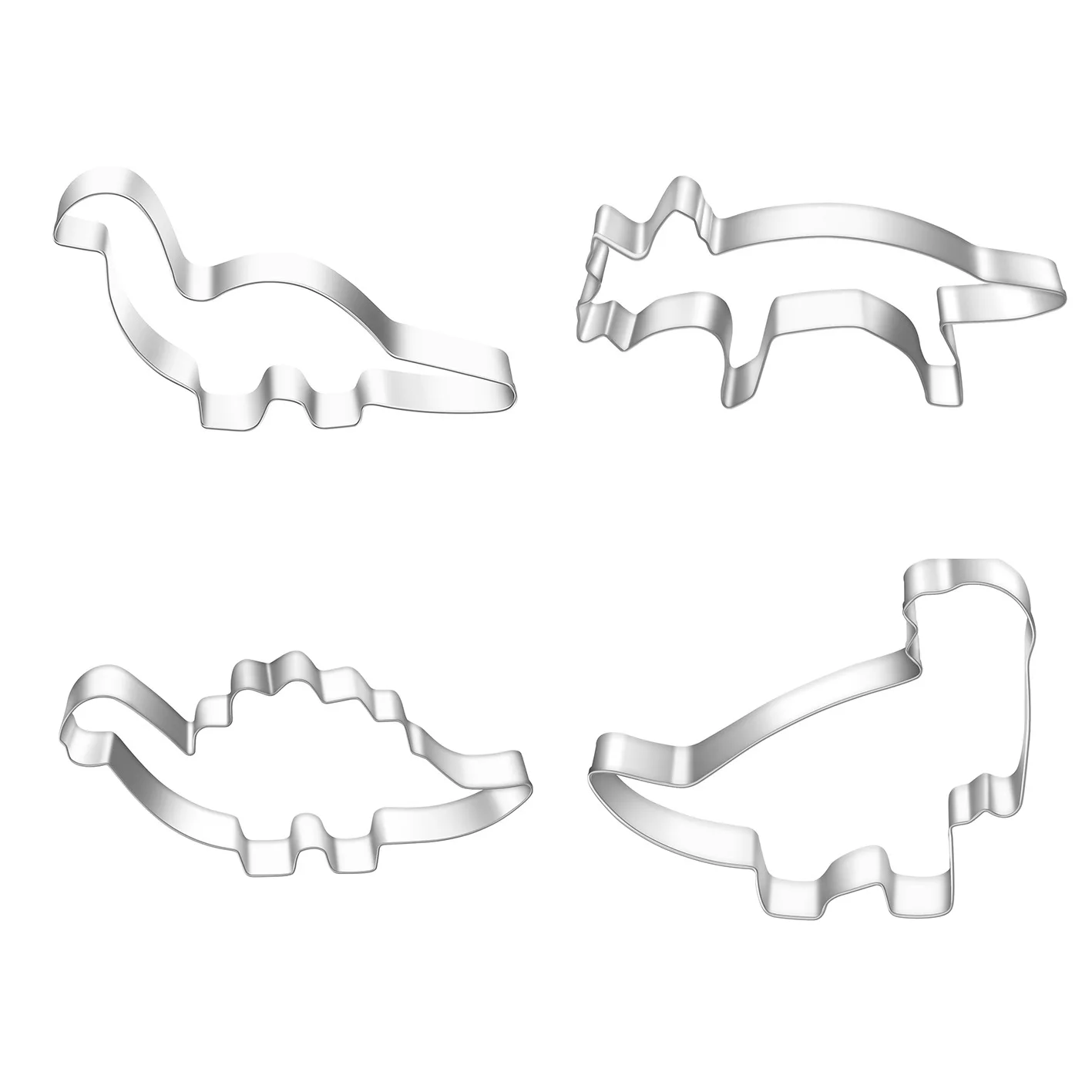 4pcs/set   Stainless Steel Dinosaur Fondant Cake Biscuit Cookie Cutter Decorating Tool Mold Mould D986