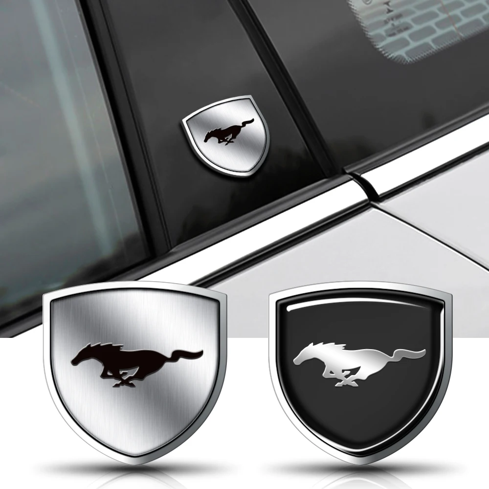 Mustang Shield Badge Car Logo 3D Metal Sticker Car Body Trunk Decorative Sticker For Ford Mk3 Mk7 Mk2 Fiesta Ranger Kuga Everest