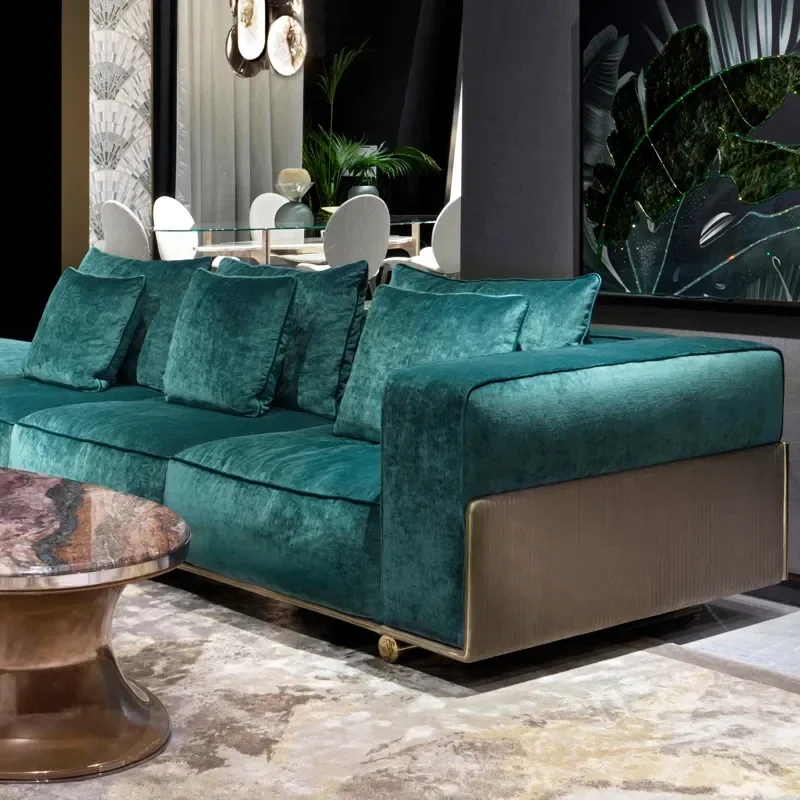 

Furniture High-end Design of Microfiber Fabric Linen Sofa Villa Apartment Hotel