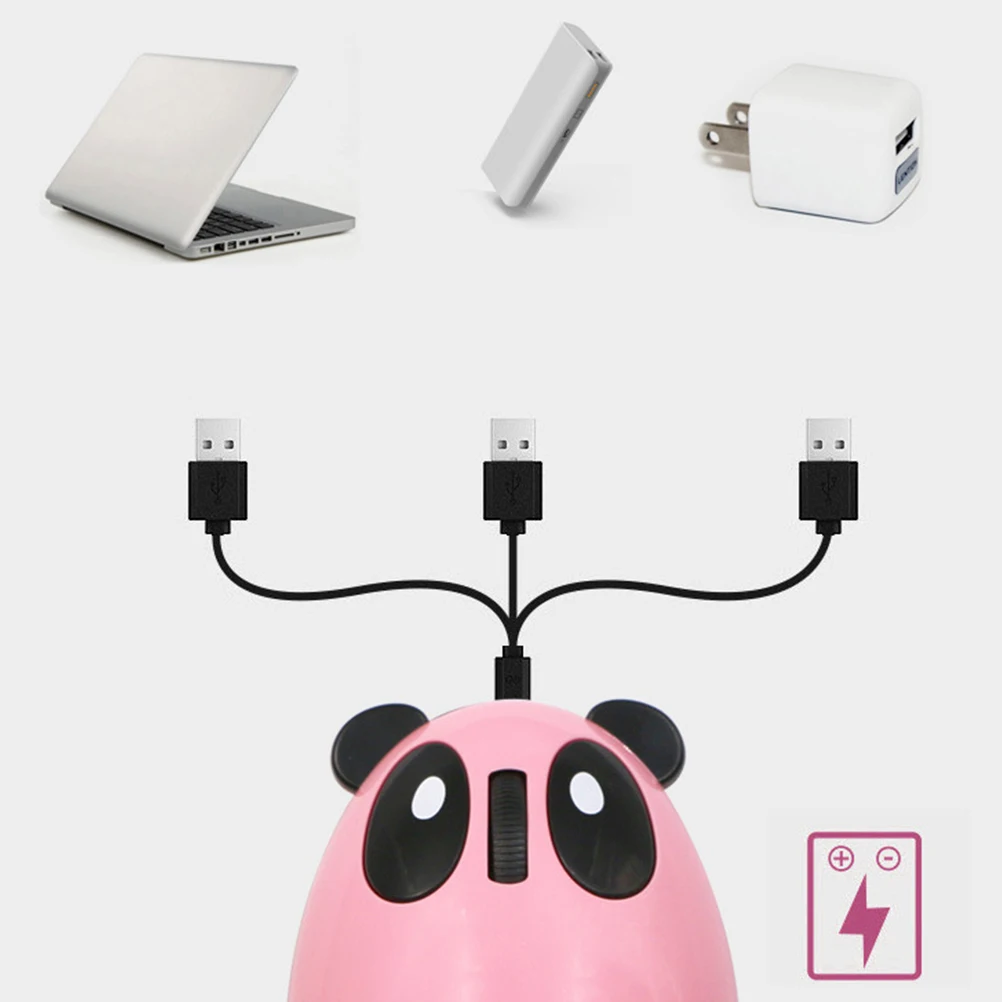 

1Pcs Rechargeable Wireless Panda Mouse Pink Quiet Button Long Life Durable Pc Controller Rechargeable Mouse