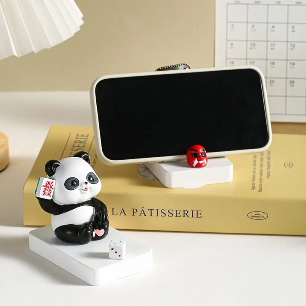 

Panda Figurines Panda Phone Holder Resin Flat Bottom Cartoon Phone Stand Holder Anti-slip Free You Hands Mobile Phone Bracket