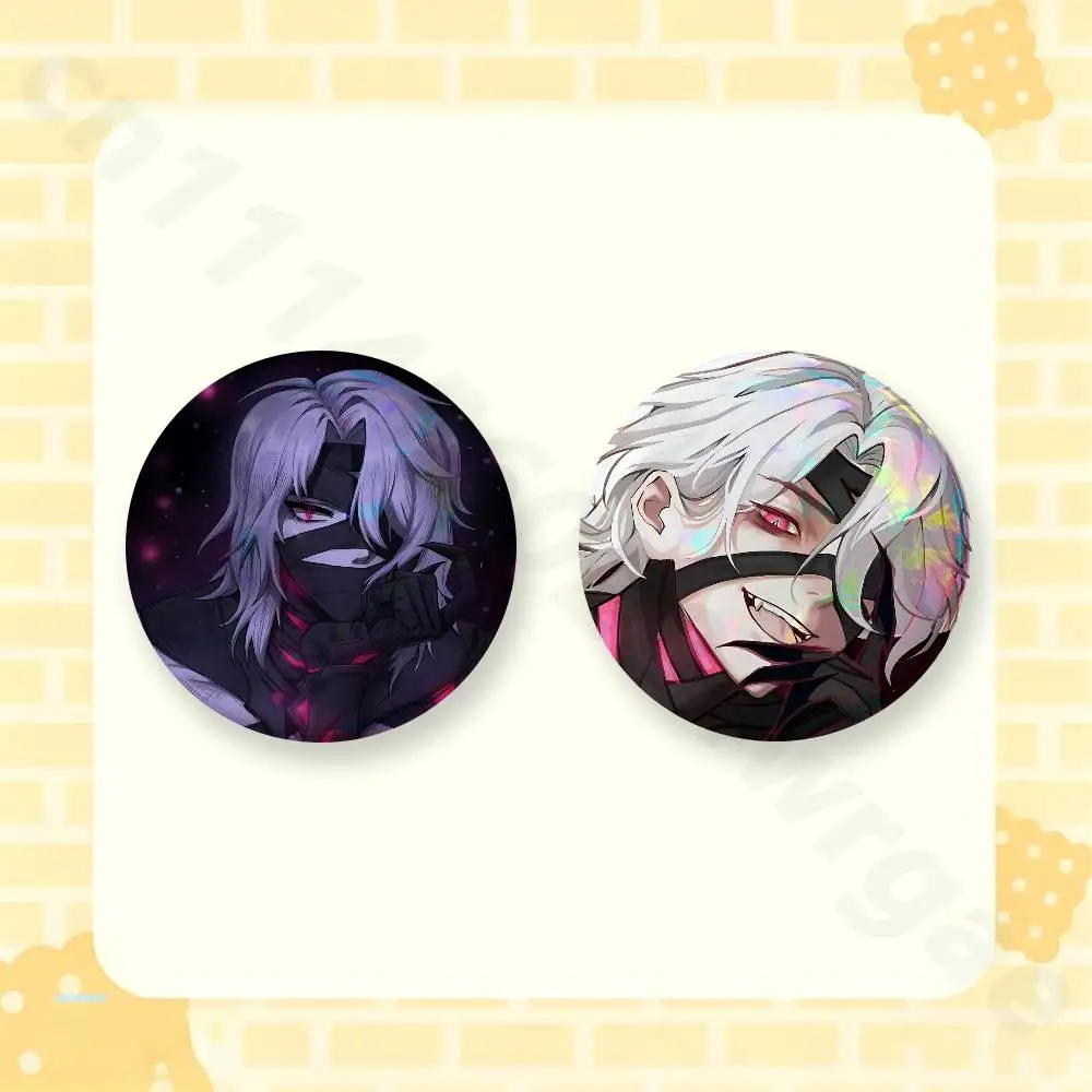 G-Genshin Rerir Reflective 2 Pieces Set Badge Set Fashion Brooches for Women Men Backpack Accessory Bag Badge