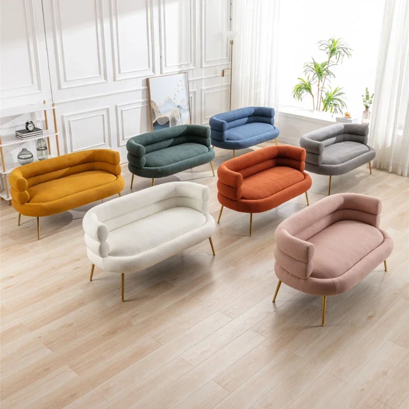 

8 Colors Accent Chair Polyesters Leisure Sofa with Golden Stainless Steel Feet[US-W]